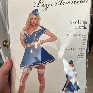NWT legs avenue sky high hottie size L flight attendant costume